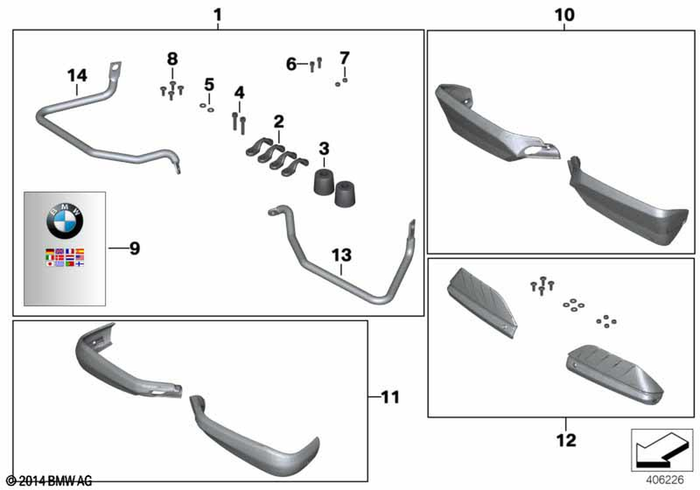 BMW Motorrad Set Of Hand Guards — 71607716043 — parts illustration