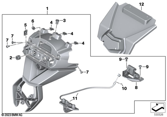 BMW Motorrad Seat Bench Lock — 52538546525 — parts illustration