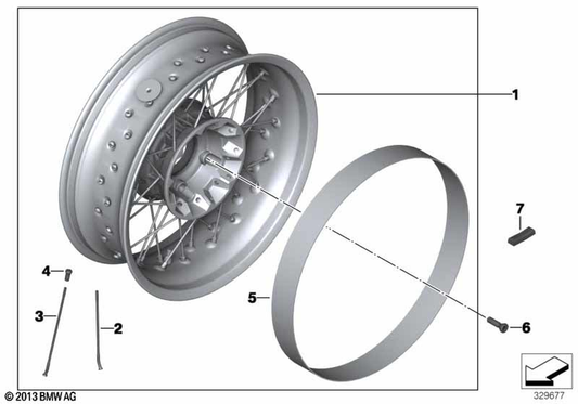 BMW Motorrad Spoke Wheel, Black, Rear - 5.5X17 — 36318569539 — parts illustration