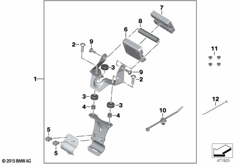 BMW Motorrad Set Holder Bmw Motorrad Navigator — 77528356870 — parts illustration