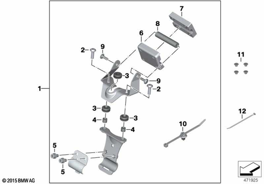 BMW Motorrad Set Holder Bmw Motorrad Navigator — 77528356870 — parts illustration