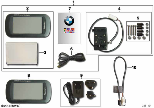 BMW Motorrad Adapter Cable For GPS Navigation — 61128544442 — parts illustration