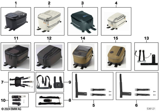 BMW Motorrad Tank bag attachment strap — 77455A5CEE2 — parts illustration