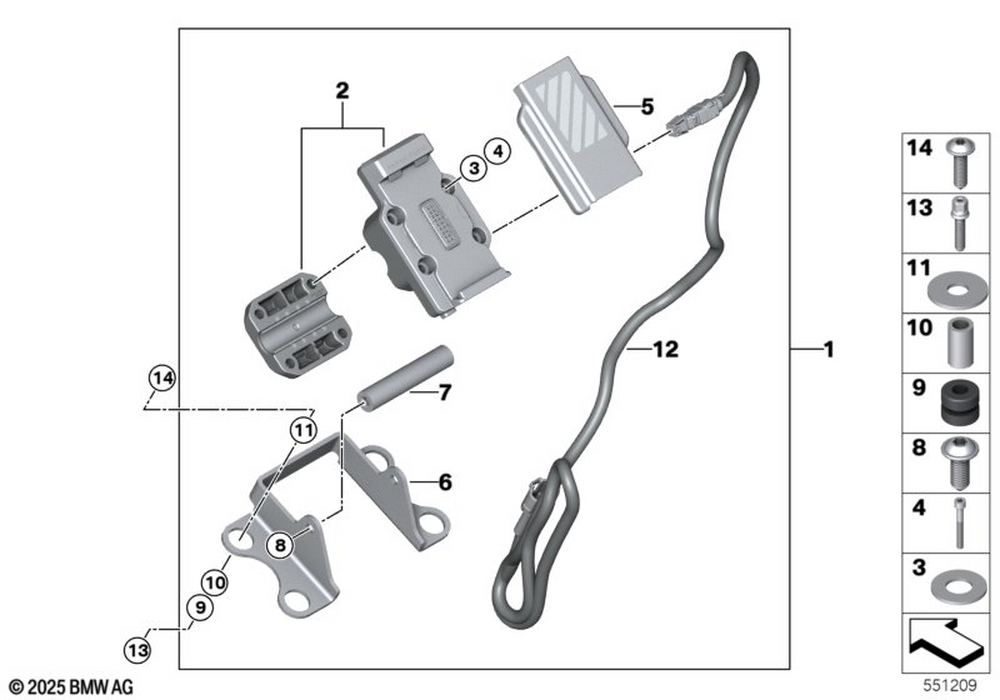 BMW Motorrad Kit For GPS Preparations — 65905B81629 — parts illustration