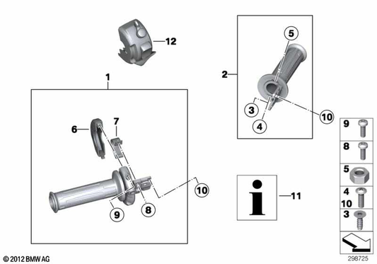 BMW Motorrad Combination Switch F Htd Handlebar Grip — 61317694982 — parts illustration