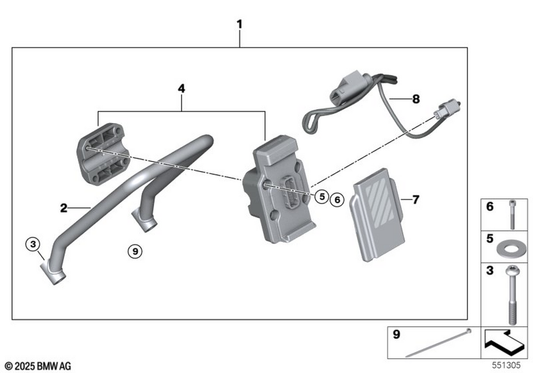 BMW Motorrad Navigator Holder — 65908396867 — parts illustration