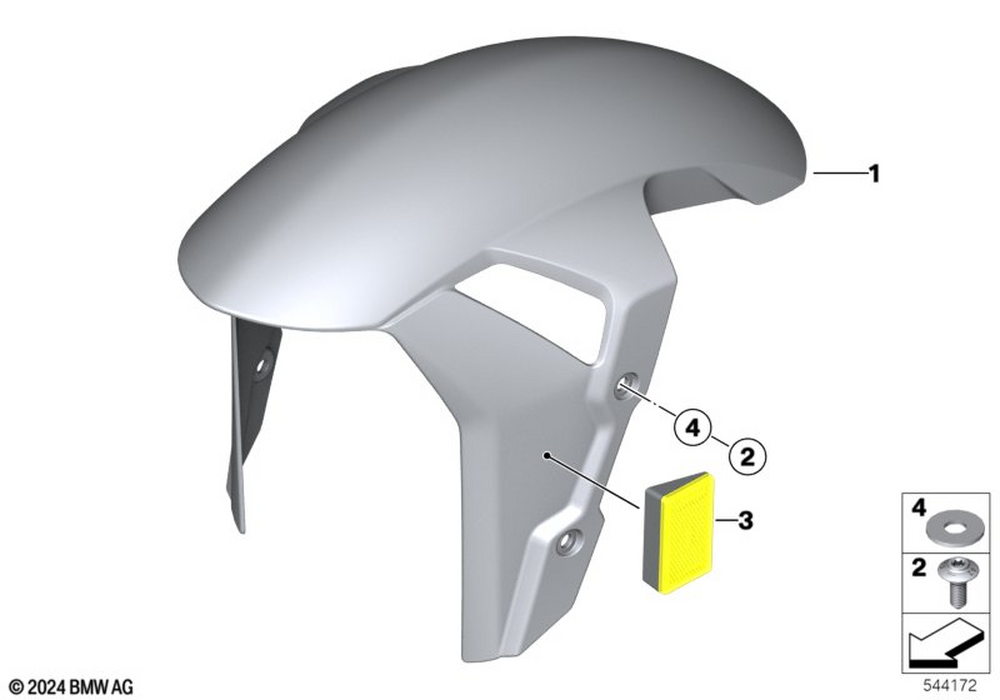 BMW Motorrad Front Wheel Fender - M Carbon — 46615B65BB6 — parts illustration