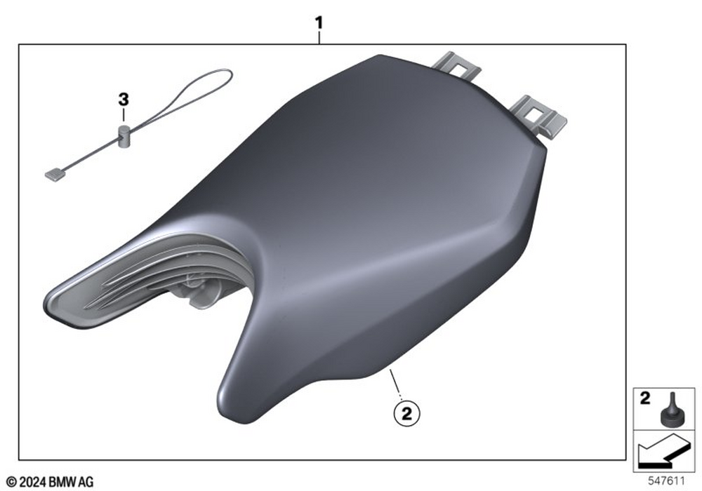 BMW Motorrad Rider Saddle Port' - 840Mm — 77348555886 — parts illustration