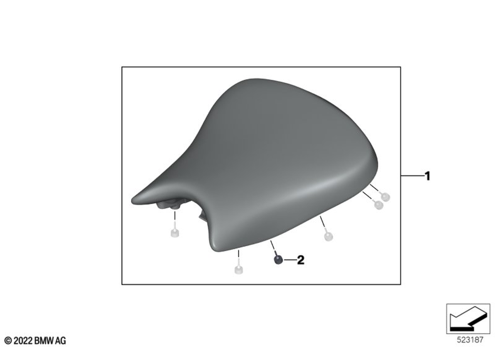 BMW Motorrad Driver Seat - M — 52535B3E9C0 — parts illustration