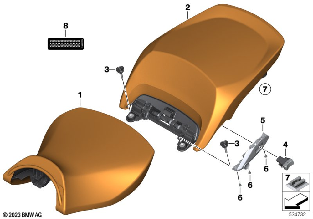 BMW Motorrad Seat Heating Switch — 61318522478 — parts illustration
