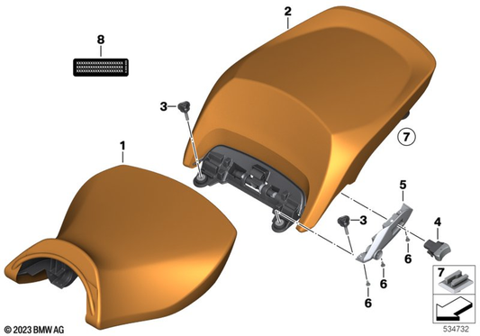 BMW Motorrad Seat Heating Switch — 61318522478 — parts illustration
