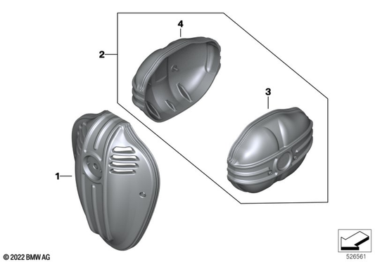 BMW Motorrad Engine Housing Cover, Two-Tone Black — 77122464006 — parts illustration