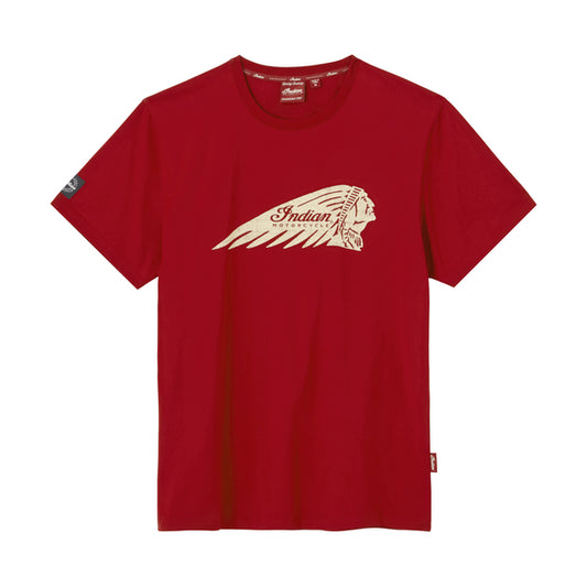 Indian Motorcycle Men’s Distressed Headdress T-Shirt, Red — 2XL
