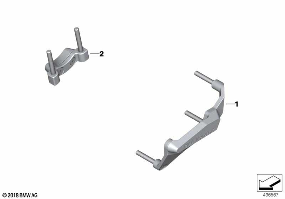 BMW Motorrad Engine Protector Set, Left — 77149830123 — parts illustration