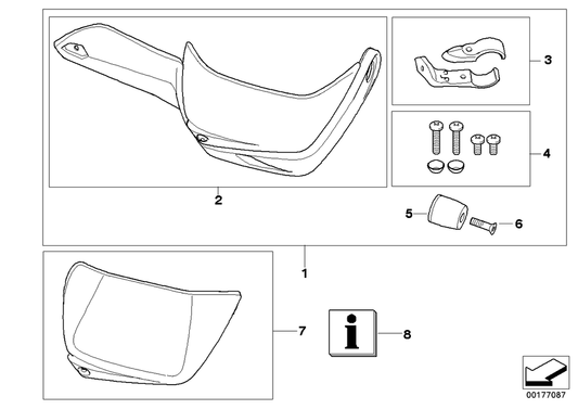 BMW Motorrad Hand Guard Upper Section, Large, Right — 71607705222 — parts illustration