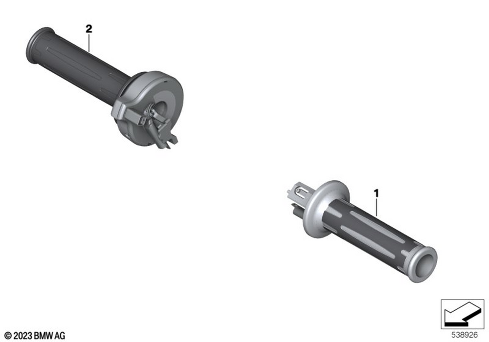 BMW Motorrad Handle Left - 5.5 Ohm — 61318554007 — parts illustration