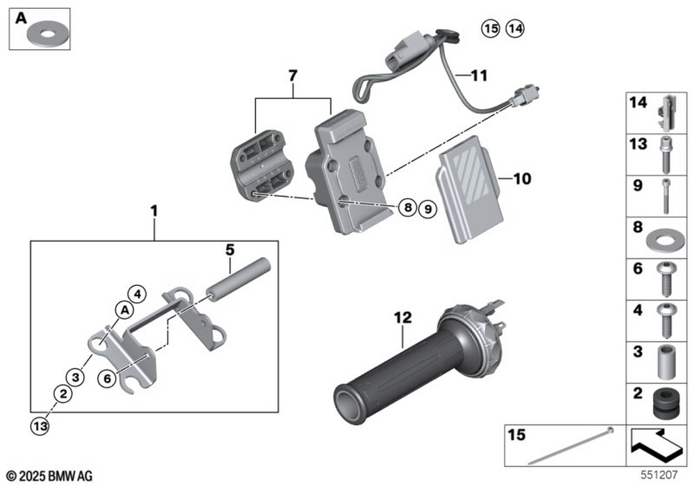 BMW Motorrad Braket Set Navigator — 77525B6C209 — parts illustration