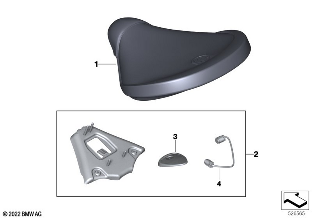 BMW Motorrad Seat Connection Cable — 61128528423 — parts illustration