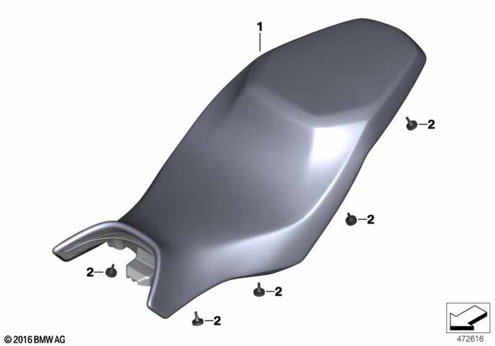 BMW Motorrad Bench Seat — 52538558949 — parts illustration
