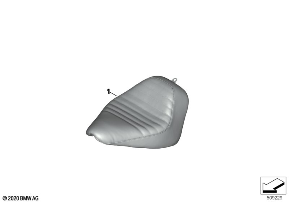 BMW Motorrad Solo Seat Vintage, Black — 77342465314 — parts illustration