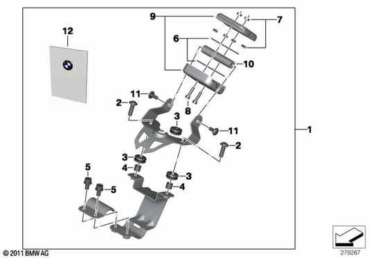 BMW Motorrad Bracket For Bmw Motorrad Navigator — 77528527019 — parts illustration