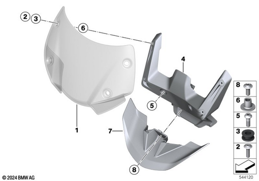 BMW Motorrad Bracket For Windshield — 46638382576 — parts illustration