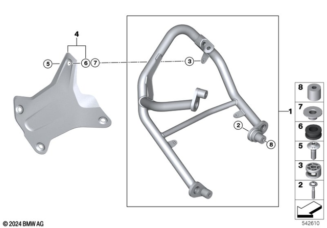 Left Engine Protection Bar - BMW-Motorrad (77145B3FDA7)
