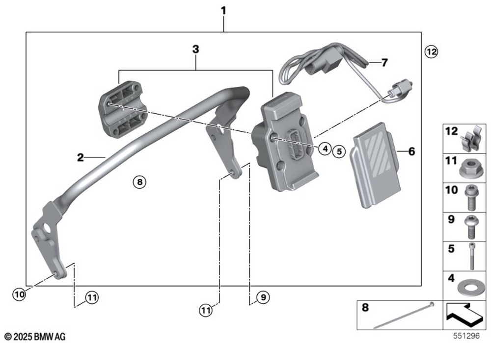 BMW Motorrad Kit For GPS Preparations — 77525B86E54 — parts illustration