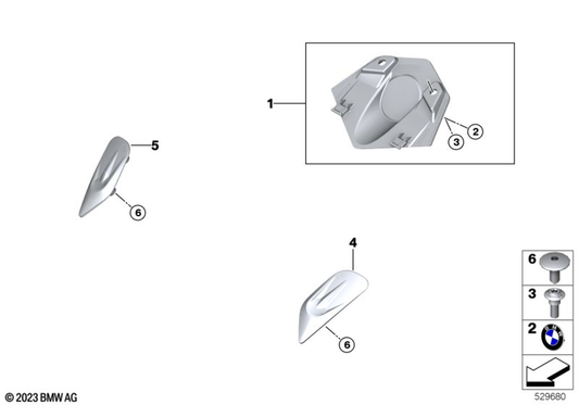 BMW Motorrad Cover Cap Mirror Right - GefrÄSeat — 46638103282 — parts illustration