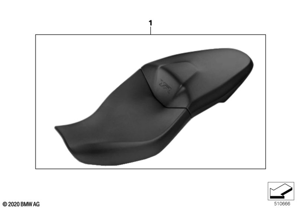 BMW Motorrad Comfort Dual Seat — 77348392788 — parts illustration