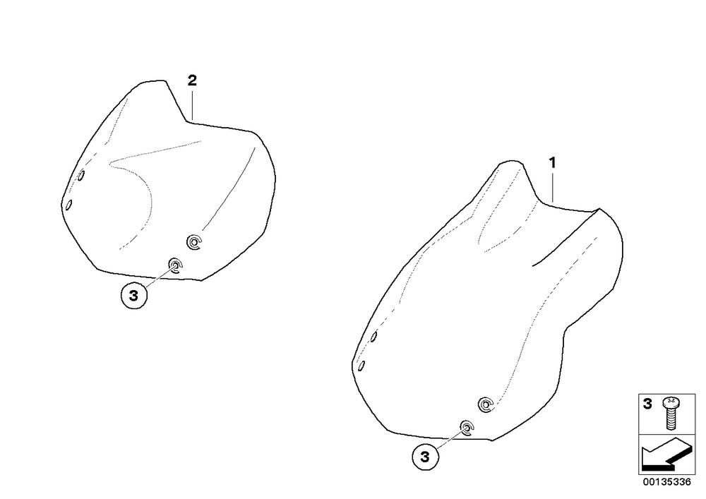 BMW Motorrad Windshield - Clear — 46637678912 — parts illustration