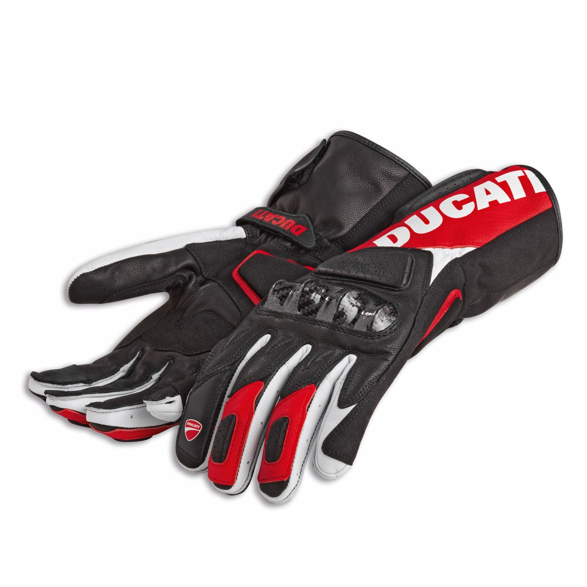 Ducati Men's Performance C3 Leather gloves — black-red — view 1