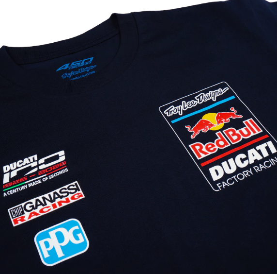 Short Sleeve Troy Lee Designs Red Bull Ducati Blue T-shirt