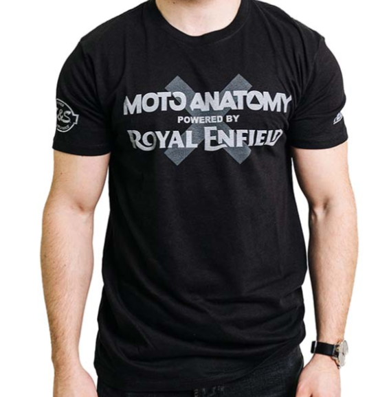 OEM Royal Enfield Moto-Anatomy Men's Crew Neck Tee Jet Black