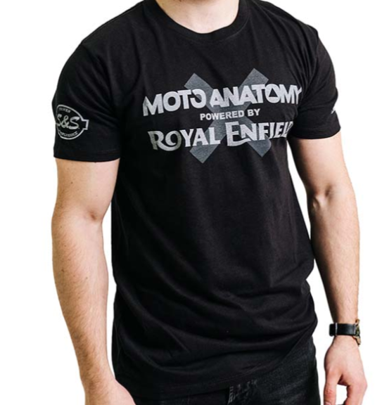 OEM Royal Enfield Moto-Anatomy Men's Crew Neck Tee Jet Black