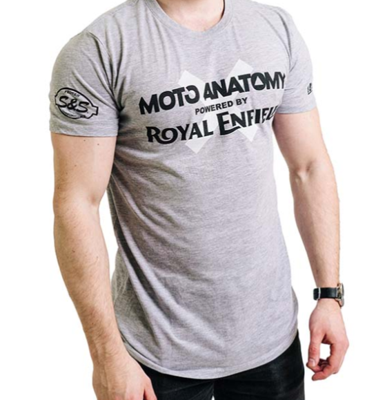 OEM Royal Enfield Moto-Anatomy Men's Crew Neck Tee Heather Grey