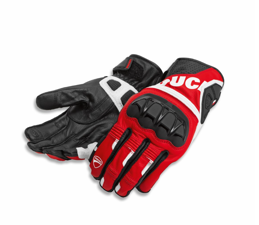Ducati Sport C5 Fabric Leather Red Black Gloves