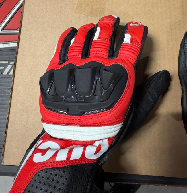 Ducati Sport C5 Fabric Leather Red Black Gloves