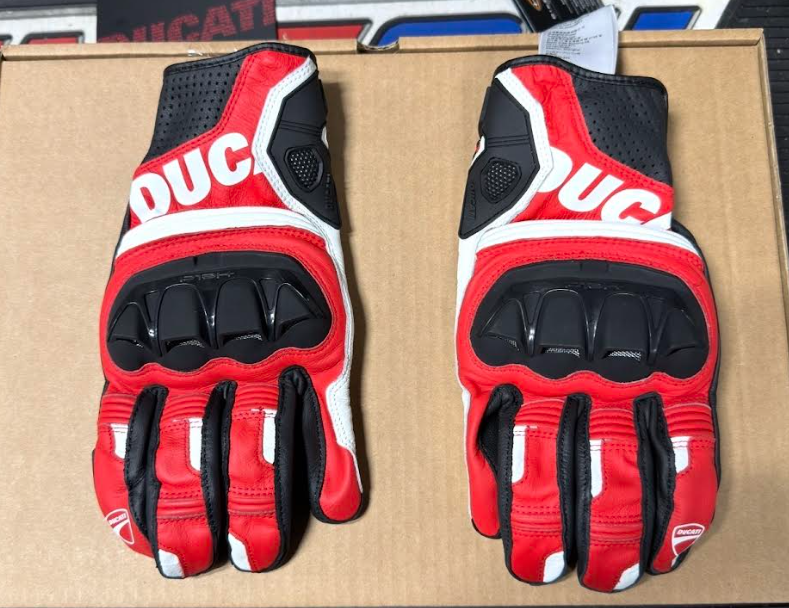 Ducati Sport C5 Fabric Leather Red Black Gloves