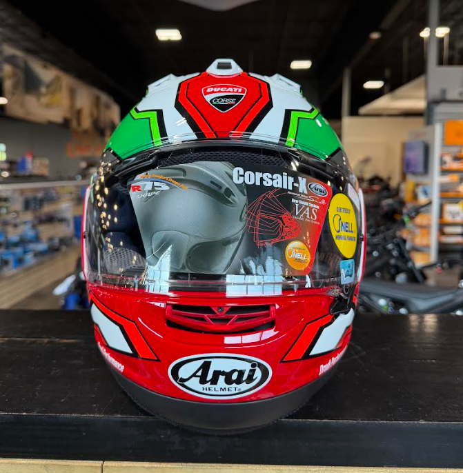 Ducati Corse V8 Flag Arai Corsair-X Full Face Helmet