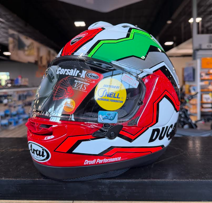 Ducati Corse V8 Flag Arai Corsair-X Full Face Helmet