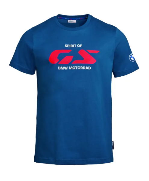 BMW Motorrad Men's Spirit of GS T-Shirt Blue Small 100% Cotton 76615B67402