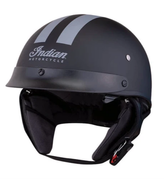 Indian Motorcycle Half Helmet Gray Stripe Black Medium M 286963403