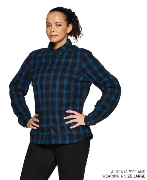 Indian Motorcycle Women's Canyon Plaid Overshirt Blue