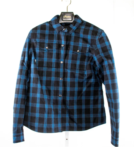 Indian Motorcycle Women's Canyon Plaid Overshirt Blue