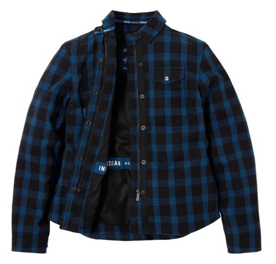 Indian Motorcycle Women's Canyon Plaid Overshirt Blue