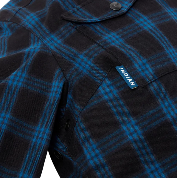Indian Motorcycle Women's Canyon Plaid Overshirt Blue