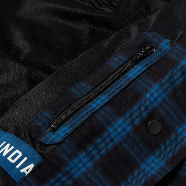 Indian Motorcycle Women's Canyon Plaid Overshirt Blue