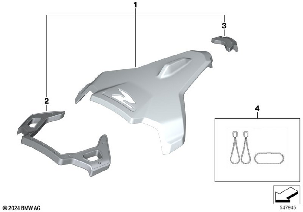 BMW Motorrad Kit, Cover, Passenger Seat — 77349829331 — parts illustration