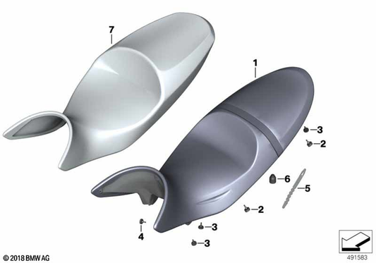 BMW Motorrad Bench Seat, High — 52537706418 — parts illustration